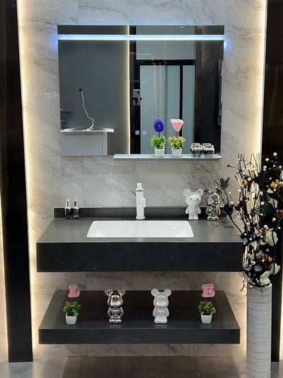 ブラック バスルーム スレート キャビネット