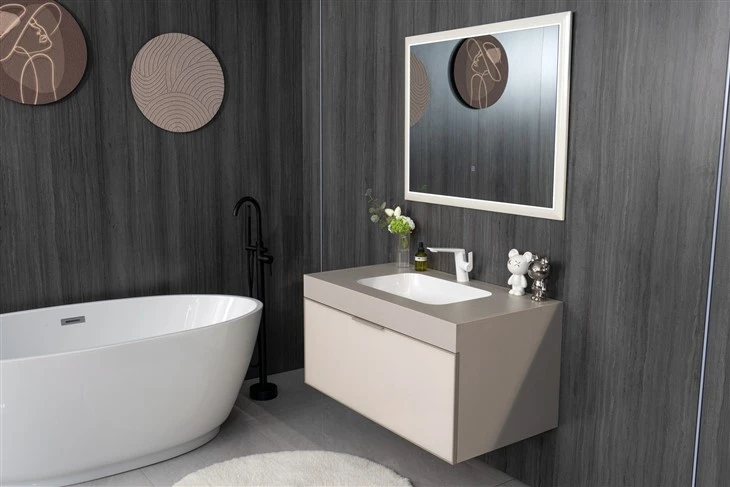 China Warm Color Bathroom Wooden Cabinet
