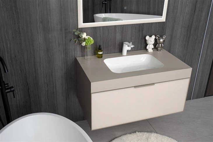Chinese style wood color bathroom wooden cabinet